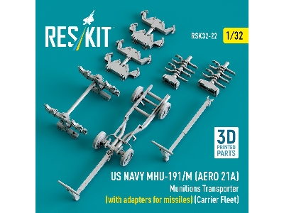 Us Navy Mhu-191/M (Aero 21a) Munitions Transporter (With Adapters For Missiles) (Carrier Fleet) (3d Printed Model Kit) - image 4