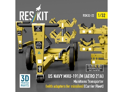 Us Navy Mhu-191/M (Aero 21a) Munitions Transporter (With Adapters For Missiles) (Carrier Fleet) (3d Printed Model Kit) - image 5
