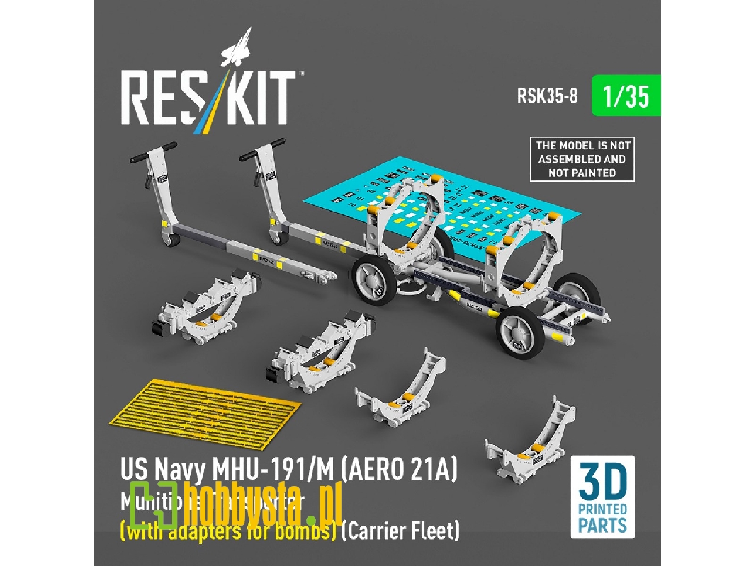 Us Navy Mhu-191/M (Aero 21a) Munitions Transporter (With Adapters For Bombs) (Carrier Fleet) (3d Printed Model Kit) - image 1 Us Navy Mhu-191/M (Aero 21a) Munitions Transporter (With Adapters For Bombs) (Carrier Fleet) (3d Printed Model Kit) - image 1