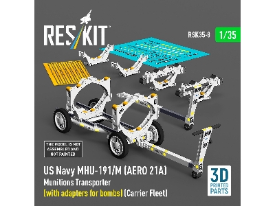Us Navy Mhu-191/M (Aero 21a) Munitions Transporter (With Adapters For Bombs) (Carrier Fleet) (3d Printed Model Kit) - image 2