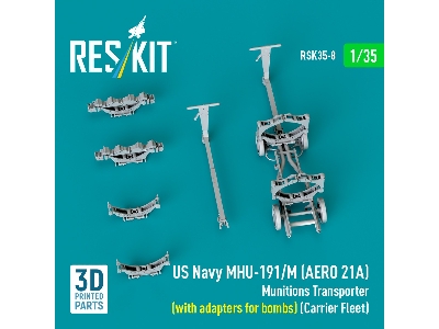 Us Navy Mhu-191/M (Aero 21a) Munitions Transporter (With Adapters For Bombs) (Carrier Fleet) (3d Printed Model Kit) - image 3