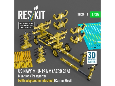Us Navy Mhu-191/M (Aero 21a) Munitions Transporter (With Adapters For Missiles) (Carrier Fleet) (3d Printed Model Kit) - image 1