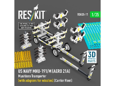 Us Navy Mhu-191/M (Aero 21a) Munitions Transporter (With Adapters For Missiles) (Carrier Fleet) (3d Printed Model Kit) - image 2