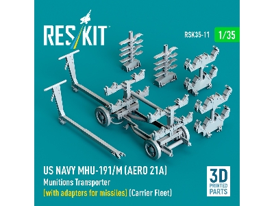Us Navy Mhu-191/M (Aero 21a) Munitions Transporter (With Adapters For Missiles) (Carrier Fleet) (3d Printed Model Kit) - image 3