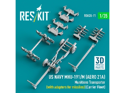 Us Navy Mhu-191/M (Aero 21a) Munitions Transporter (With Adapters For Missiles) (Carrier Fleet) (3d Printed Model Kit) - image 4