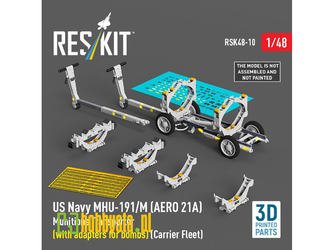 Us Navy Mhu-191/M (Aero 21a) Munitions Transporter (With Adapters For Bombs) (Carrier Fleet) (3d Printed Model Kit) - image 1 Us Navy Mhu-191/M (Aero 21a) Munitions Transporter (With Adapters For Bombs) (Carrier Fleet) (3d Printed Model Kit) - image 1