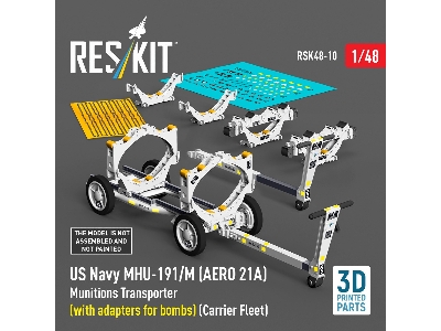 Us Navy Mhu-191/M (Aero 21a) Munitions Transporter (With Adapters For Bombs) (Carrier Fleet) (3d Printed Model Kit) - image 2