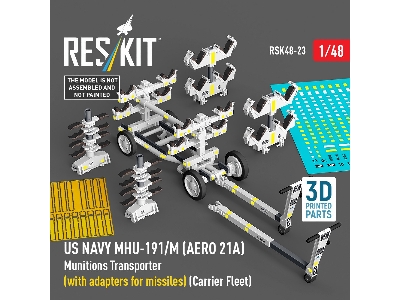 Us Navy Mhu-191/M (Aero 21a) Munitions Transporter (With Adapters For Missiles) (Carrier Fleet) (3d Printed Model Kit) - image 1