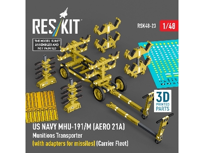 Us Navy Mhu-191/M (Aero 21a) Munitions Transporter (With Adapters For Missiles) (Carrier Fleet) (3d Printed Model Kit) - image 2