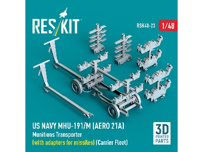 Us Navy Mhu-191/M (Aero 21a) Munitions Transporter (With Adapters For Missiles) (Carrier Fleet) (3d Printed Model Kit) - image 3