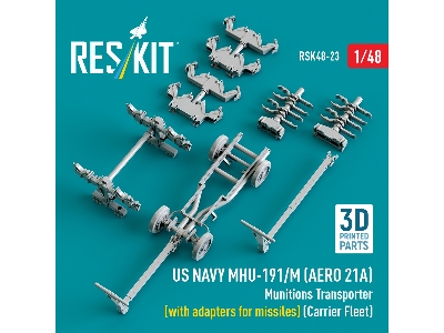 Us Navy Mhu-191/M (Aero 21a) Munitions Transporter (With Adapters For Missiles) (Carrier Fleet) (3d Printed Model Kit) - image 4