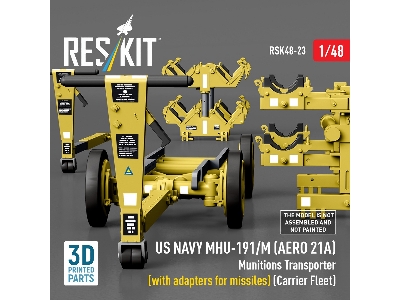 Us Navy Mhu-191/M (Aero 21a) Munitions Transporter (With Adapters For Missiles) (Carrier Fleet) (3d Printed Model Kit) - image 5