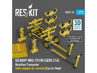 Us Navy Mhu-191/M (Aero 21a) Munitions Transporter (With Adapters For Missiles) (Carrier Fleet, C-130) (3d Printed Model Kit) - 