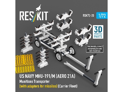 Us Navy Mhu-191/M (Aero 21a) Munitions Transporter (With Adapters For Missiles) (Carrier Fleet, C-130) (3d Printed Model Kit) - 