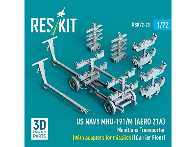 Us Navy Mhu-191/M (Aero 21a) Munitions Transporter (With Adapters For Missiles) (Carrier Fleet, C-130) (3d Printed Model Kit) - 