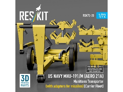 Us Navy Mhu-191/M (Aero 21a) Munitions Transporter (With Adapters For Missiles) (Carrier Fleet, C-130) (3d Printed Model Kit) - 