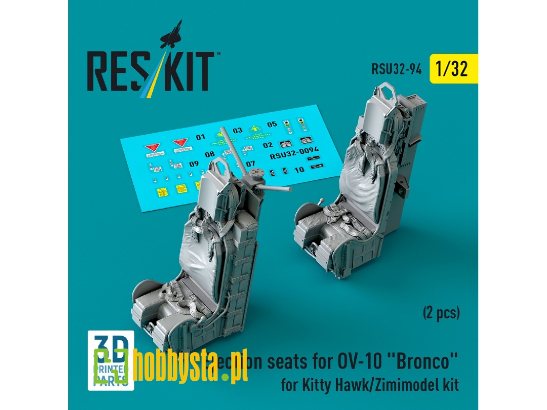 Ejection Seats For Ov-10 'bronco' (2pcs) For Kitty Hawk/Zimimodel Kit (3d Printed) - image 1 Ejection Seats For Ov-10 'bronco' (2pcs) For Kitty Hawk/Zimimodel Kit (3d Printed) - image 1