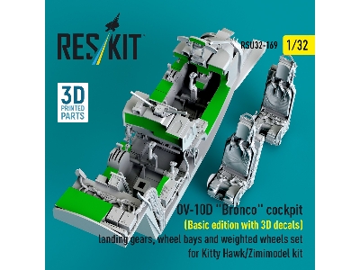 Ov-10d 'bronco' Cockpit (Basic Edition With 3d Decals) Landing Gears, Wheel Bays And Weighted Wheels Set For Kitty Hawk/Zimimode
