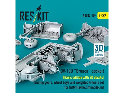 Ov-10d 'bronco' Cockpit (Basic Edition With 3d Decals) Landing Gears, Wheel Bays And Weighted Wheels Set For Kitty Hawk/Zimimode