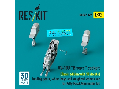 Ov-10d 'bronco' Cockpit (Basic Edition With 3d Decals) Landing Gears, Wheel Bays And Weighted Wheels Set For Kitty Hawk/Zimimode