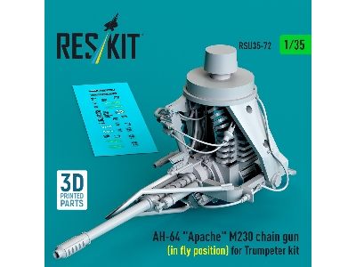 Ah-64 'apache' M230 Chain Gun (In Fly Position) For Trumpeter Kit (3d Printed) - image 1