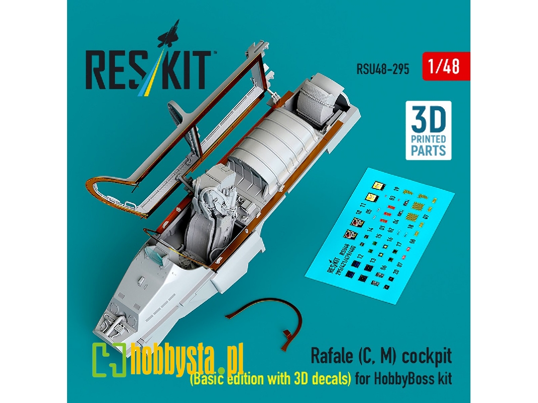 Rafale (C, M) Cockpit (Basic Edition With 3d Decals) For Hobbyboss Kit (3d Printed) - image 1 Rafale (C, M) Cockpit (Basic Edition With 3d Decals) For Hobbyboss Kit (3d Printed) - image 1