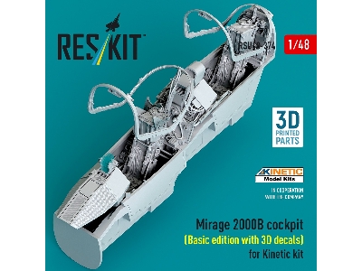 Mirage 2000b Cockpit (Basic Edition With 3d Decals) For Kinetic Kit (3d Printed) - image 1