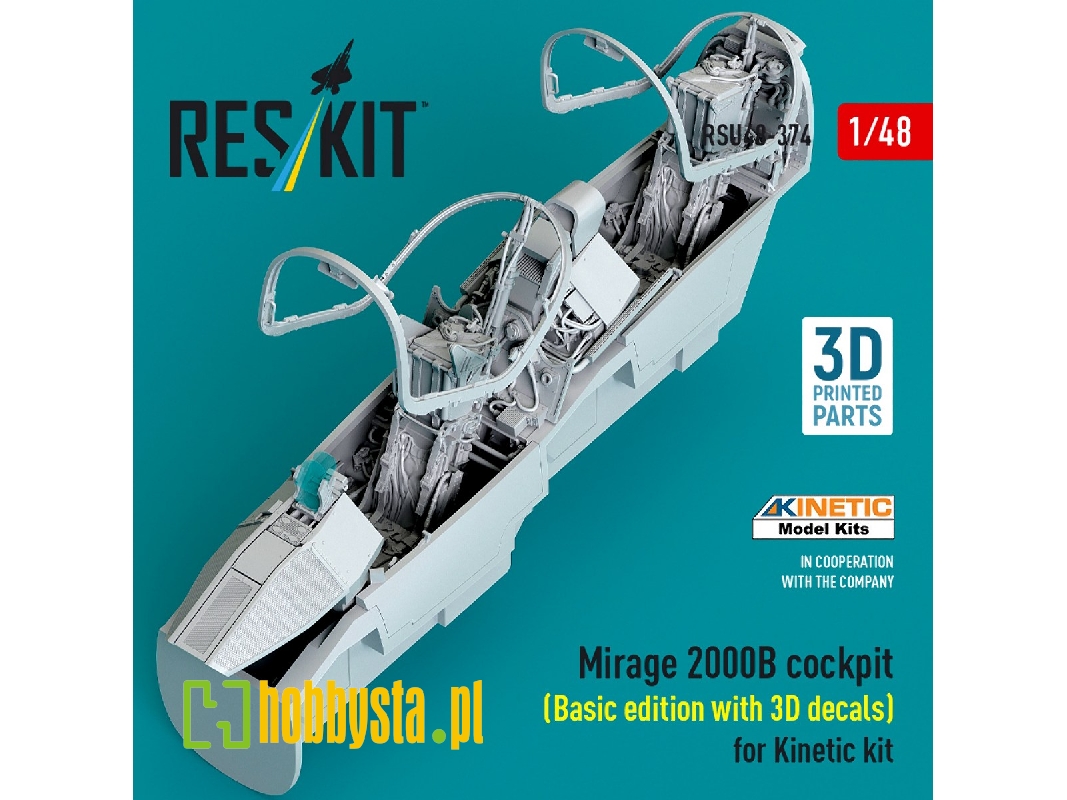 Mirage 2000b Cockpit (Basic Edition With 3d Decals) For Kinetic Kit (3d Printed) - image 1 Mirage 2000b Cockpit (Basic Edition With 3d Decals) For Kinetic Kit (3d Printed) - image 1