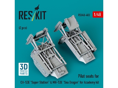 Pilot Seats For Ch-53e 'super Stallion' & Mh-53e 'sea Dragon' For Academy Kit (2pcs) (3d Printed) - image 1