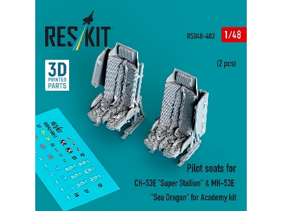 Pilot Seats For Ch-53e 'super Stallion' & Mh-53e 'sea Dragon' For Academy Kit (2pcs) (3d Printed) - image 2