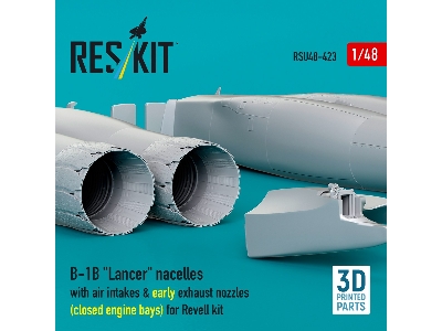 B-1b 'lancer' Nacelles With Air Intakes & Early Exhaust Nozzles (Closed Engine Bays) For Revell Kit (3d Printed) - image 1