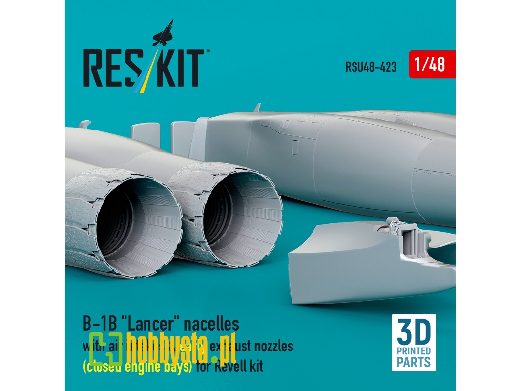 B-1b 'lancer' Nacelles With Air Intakes & Early Exhaust Nozzles (Closed Engine Bays) For Revell Kit (3d Printed) - image 1 B-1b 'lancer' Nacelles With Air Intakes & Early Exhaust Nozzles (Closed Engine Bays) For Revell Kit (3d Printed) - image 1