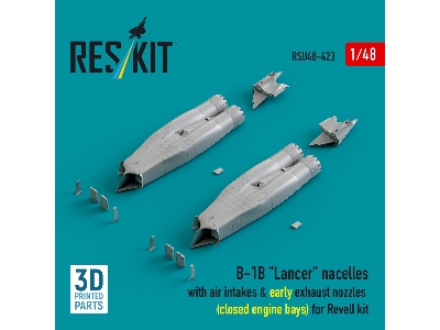 B-1b 'lancer' Nacelles With Air Intakes & Early Exhaust Nozzles (Closed Engine Bays) For Revell Kit (3d Printed) - image 3