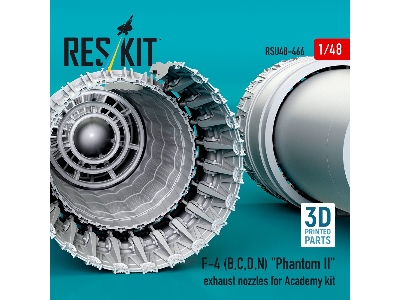 F-4 (B, C, D, N) 'phantom Ii' Exhaust Nozzles For Academy Kit (3d Printed) - image 1