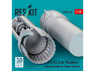 F-4 (B, C, D, N) 'phantom Ii' Exhaust Nozzles For Zoukei-mura Kit (3d Printed) - image 2