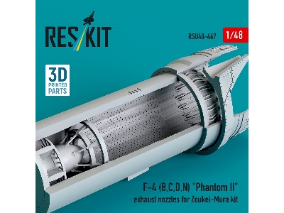 F-4 (B, C, D, N) 'phantom Ii' Exhaust Nozzles For Zoukei-mura Kit (3d Printed) - image 3