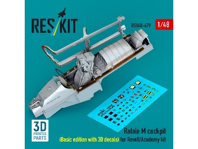 Rafale M Cockpit (Basic Edition With 3d Decals) For Revell/Academy Kit (3d Printed) - image 1