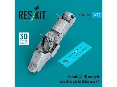 Rafale (C, M) Cockpit With 3d Decals For Hobbyboss Kit (3d Printed) - image 1