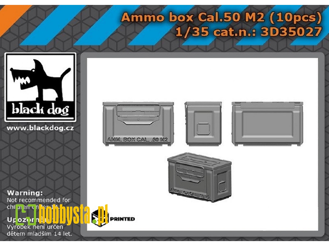 Ammo Box Cal.50 M2 (10 Pcs / 3d-printed) - image 1 Ammo Box Cal.50 M2 (10 Pcs / 3d-printed) - image 1