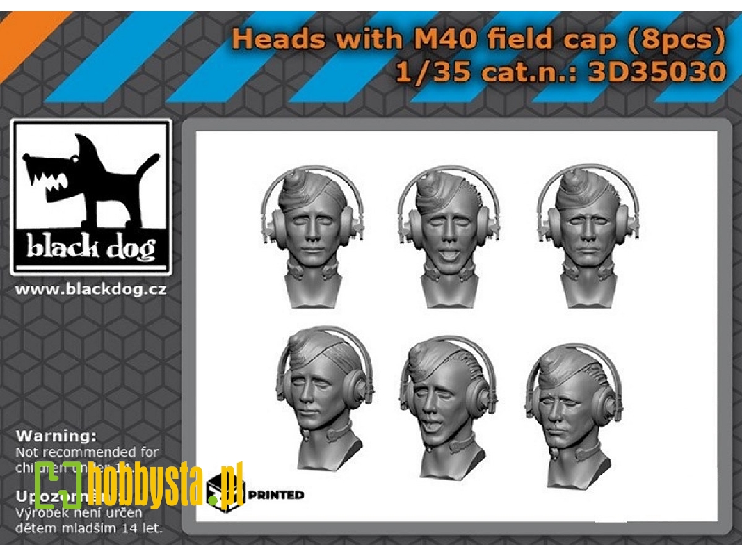 Heads With M40 Field Cap (8 Pcs / 3d-printed) - image 1 Heads With M40 Field Cap (8 Pcs / 3d-printed) - image 1