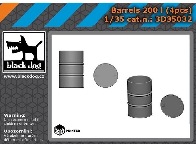Barrels 200 L (4 Pcs / 3d-printed) - image 1