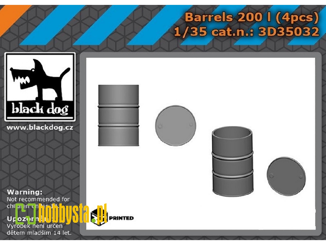 Barrels 200 L (4 Pcs / 3d-printed) - image 1 Barrels 200 L (4 Pcs / 3d-printed) - image 1