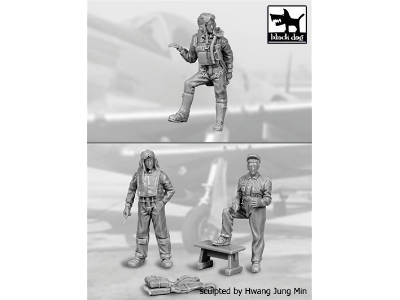 Us Pilots + Mechanic Wwii - image 2