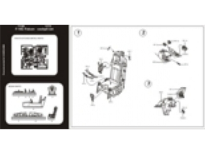 F-16C Fightning Falcon cockpit set - Hasegawa - image 2