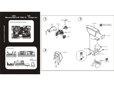 Bf 109G-10 cockpit set - new tool - Hasegawa - image 2