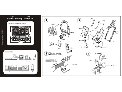 P-51B/C Mustang cockpit set - Tamiya - image 2