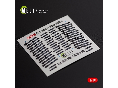 Passenger Seat Belts For Mh-60/Uh-60 Black Hawk - Interior 3d Decals For Icm Kit - image 1