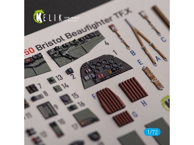 Bristol Beauhfighter Tf.X - Interior 3d Decals For Airfix Kit - image 2