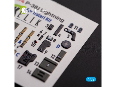 &#1056;-38j 'lightning' - Interior 3d Decals For Italeri/Academy Kit - image 5