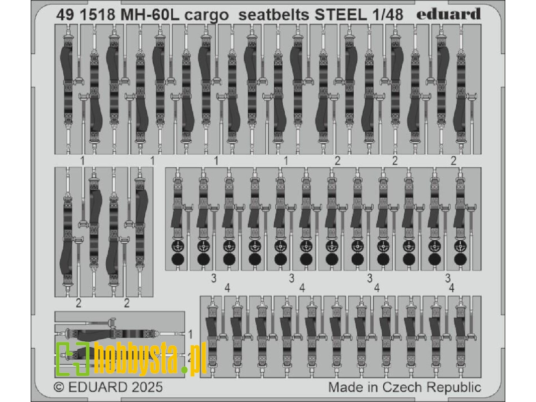 MH-60L cargo seatbelts STEEL 1/48 - ICM - image 1 MH-60L cargo seatbelts STEEL 1/48 - ICM - image 1